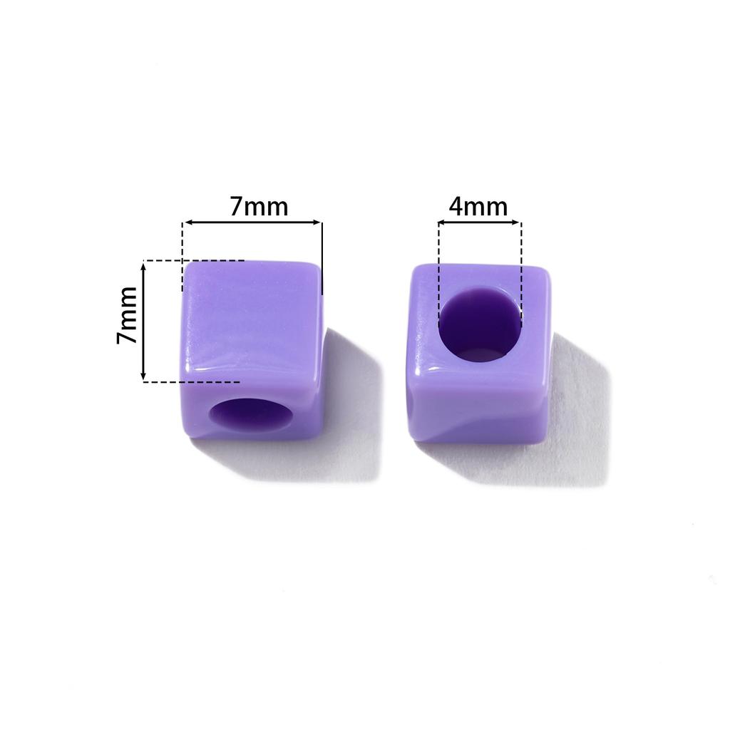Acrylic 7mm Square Hole Beads Loose Beads Handmade DIY Jewelry Accessories