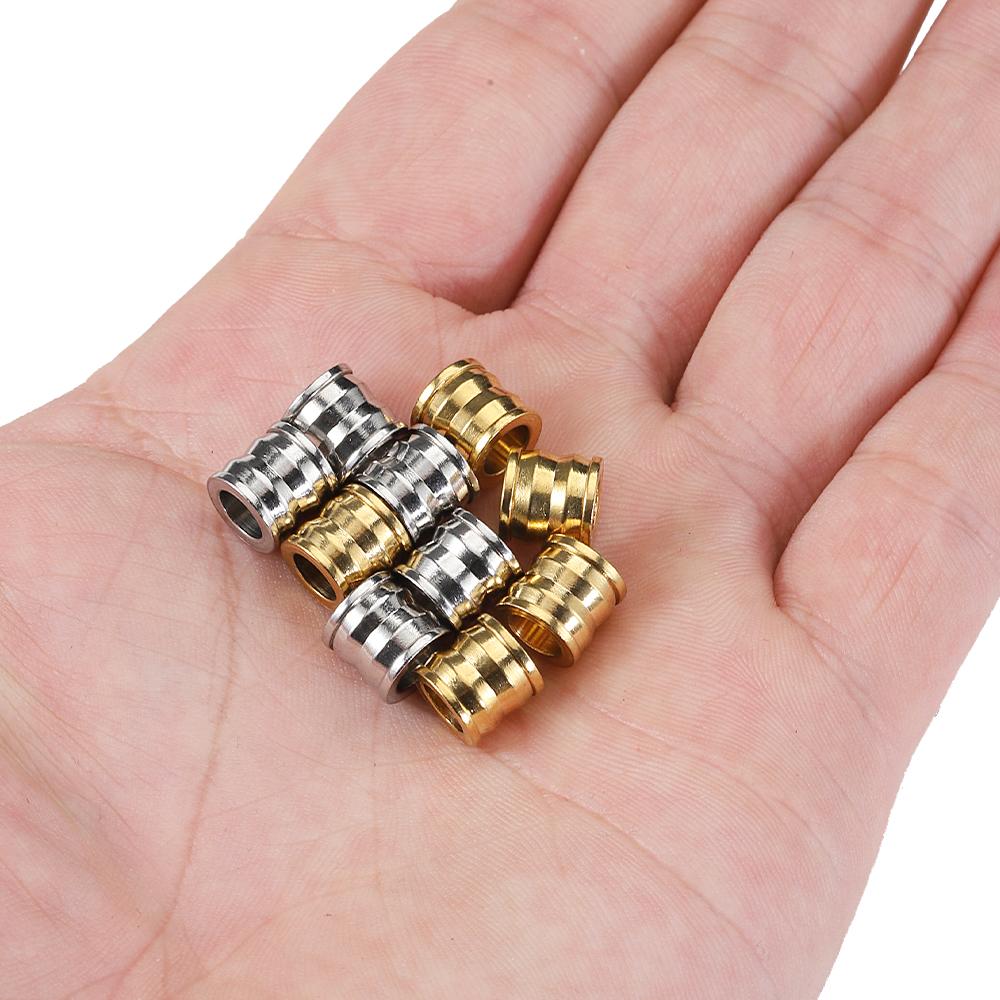 20pcs Stainless Steel Spacer Loose Bead Big Hole Beads 8mm Bamboo Shape Charm Pendants for Bracelet Necklace DIY Jewelry Making