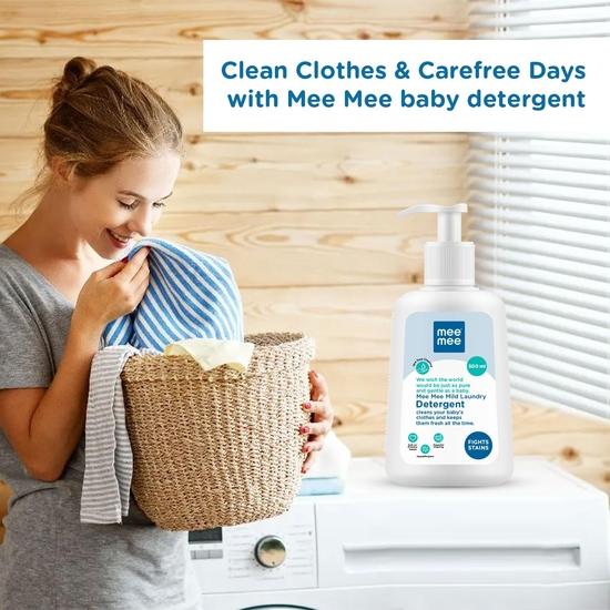 Mee Mee Baby Liquid Detergent 500 Ml | Ph Balanced, Free from Harsh Chemicals, Safe for Mother's Hands & Baby's Skin | Anti-Bacterial, Removes Stains