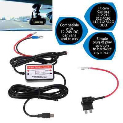 Hardwire Mini USB DC en coche Dash Cam Videocámara DVR para Nextbase compatible