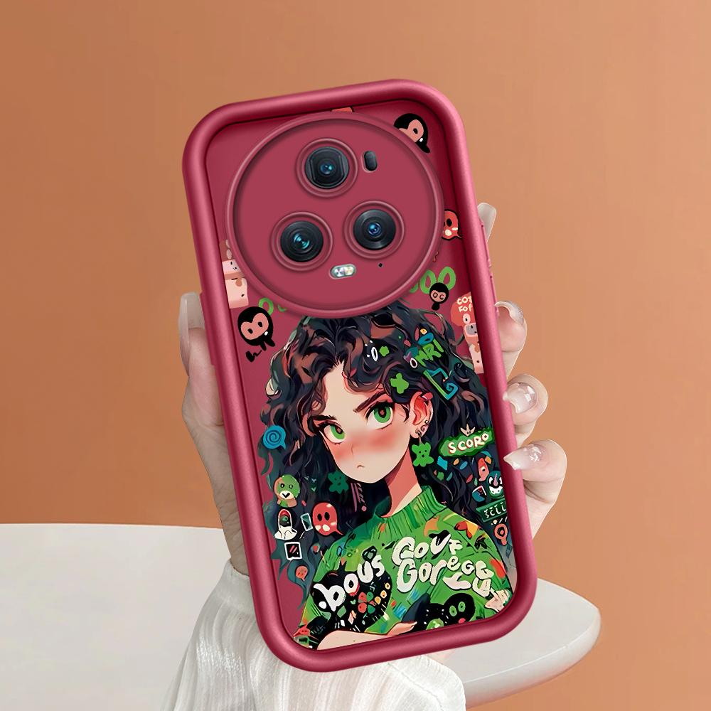 

Мягкий силиконовый квадратный чехол с рисунком лестницы для телефона, полное покрытие, противоударный защитный резиновый чехол для камеры для Huawei Honor Huawei P50 Pro темно-красного