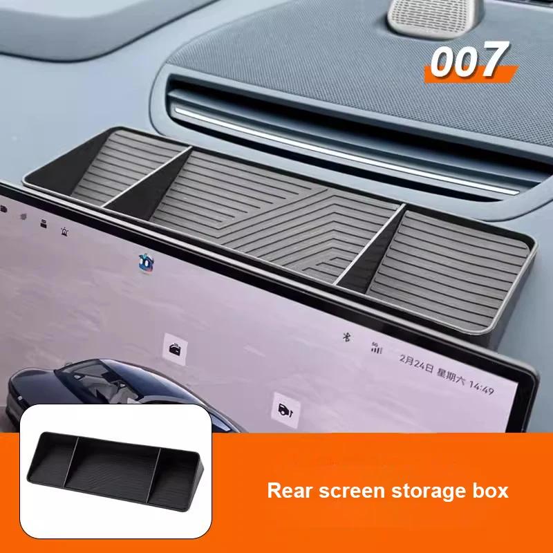 For ZEEKR 007 ABS Dashboard Storage Box Center Console Hidden Tray Behind Screen Car For Zeekr 007 Accessories Tidying