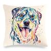 Creative Hand-Drawn Colorful Pet Dog Digital Printing Short Plush Pillow Covers For Car Sofa Office Cushion Cover Home Goods