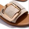 Fashion Summer New Women Slippers Fashion Upper Buckle Decoration Flat Heel Peep Toe ladies shoes Elegant Beach Outdoor Slides