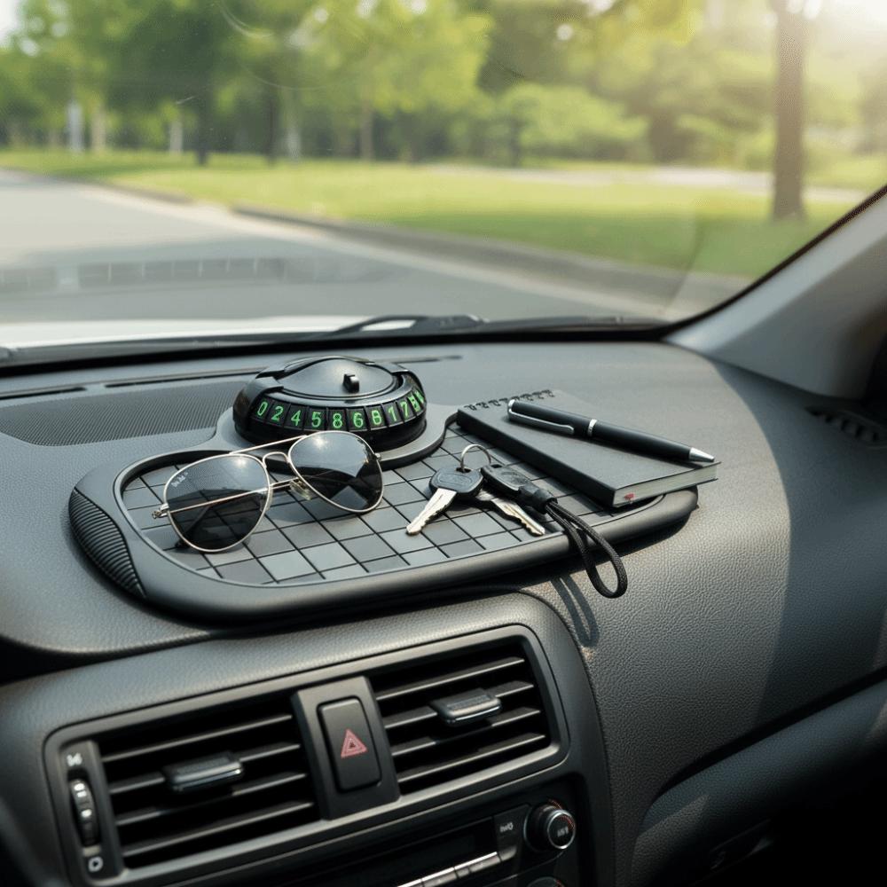 Three-In-One Design Car Phone Holder Non-Slip Pad Car-Mounted Organizer  Car Storage