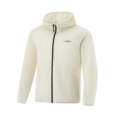 Li Ning Ice Silk Cool Comfort Breathable Casual Sports Hooded Sun Protection Windbreaker Men Outerwear Silver-Birch-Gray AFDV449-1