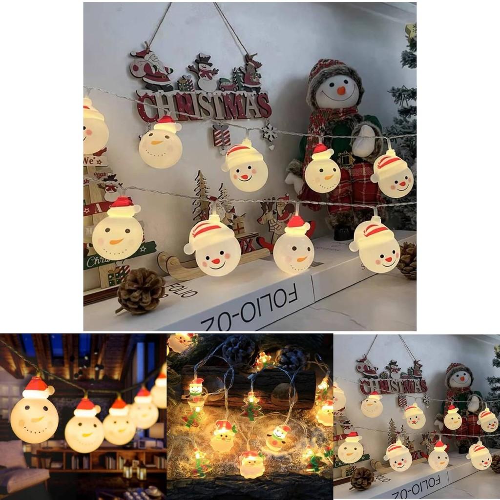 Beautifully Crafted Led Christmas String Lights With Classic Santa And Snowman Figures For Joyful Atmosphere