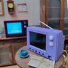 Mini TV Real Video Playback Mini Working TV for Doll Houses 1/12 Scale with Rotatable Antenna USB Rechargeable Battery Miniature Furniture Toy Gift