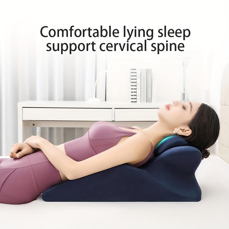 Ergonomic Bed Pillow with Detachable Headrest, 100% Polyester, Medium Firmness, for Reading and Back Support, Reading Pillow