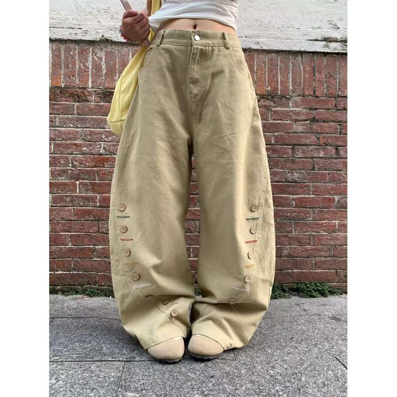 JYL Men s Straight Jeans American HipHop Chain Print  Spring Punk Denim 2XL