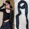 Women Narrow Long Scarf 190X4.5Cm Polka Dot Tie Bag Ribbon Headband Choker Streamer Lady Accessories