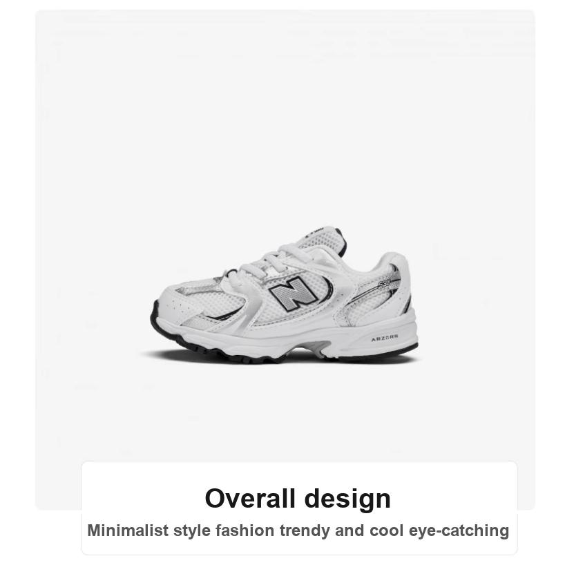 New Balance NB 530 Comfortable Versatile Durable Low-Top Running Shoes Baby Sneaker Silver White IZ530SB1