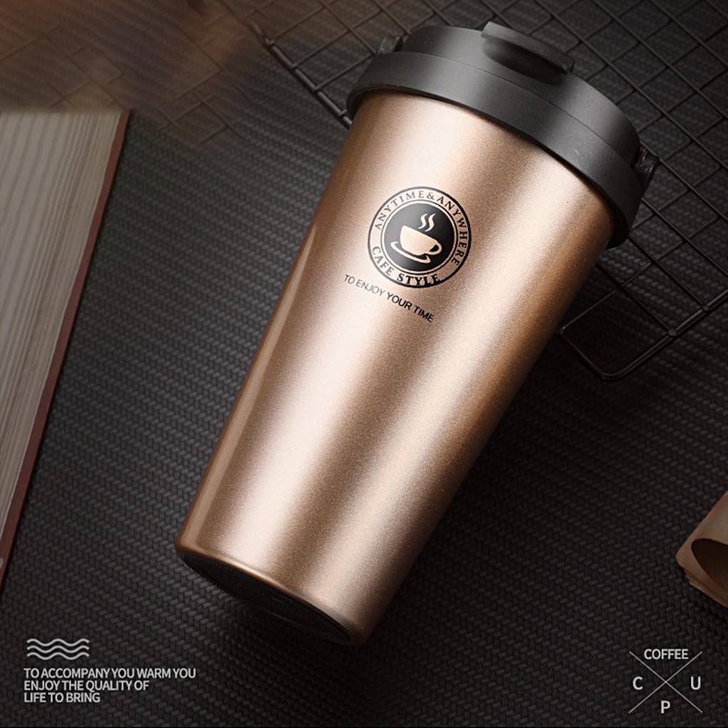 Izolované šálky na kávu za horka a za studena Velkokapacitní hrnek na kávu odolný proti vytečení s nepropustným víkem