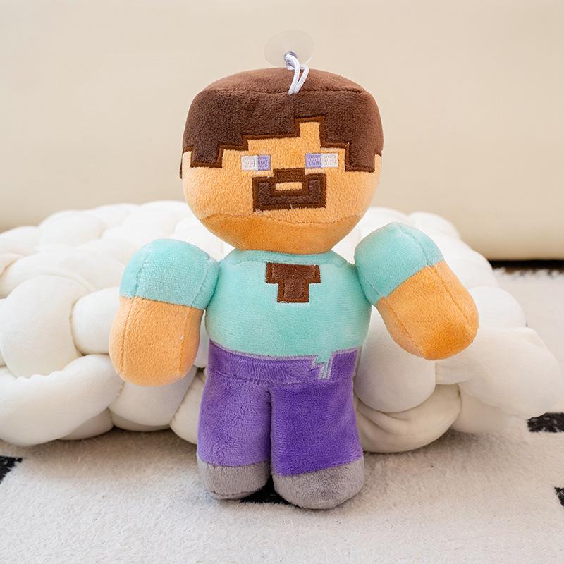Minecraft Steve, Pink Pig, Ocelot, Ender Dragon, Spider, Zombie Man Plush Toy Set