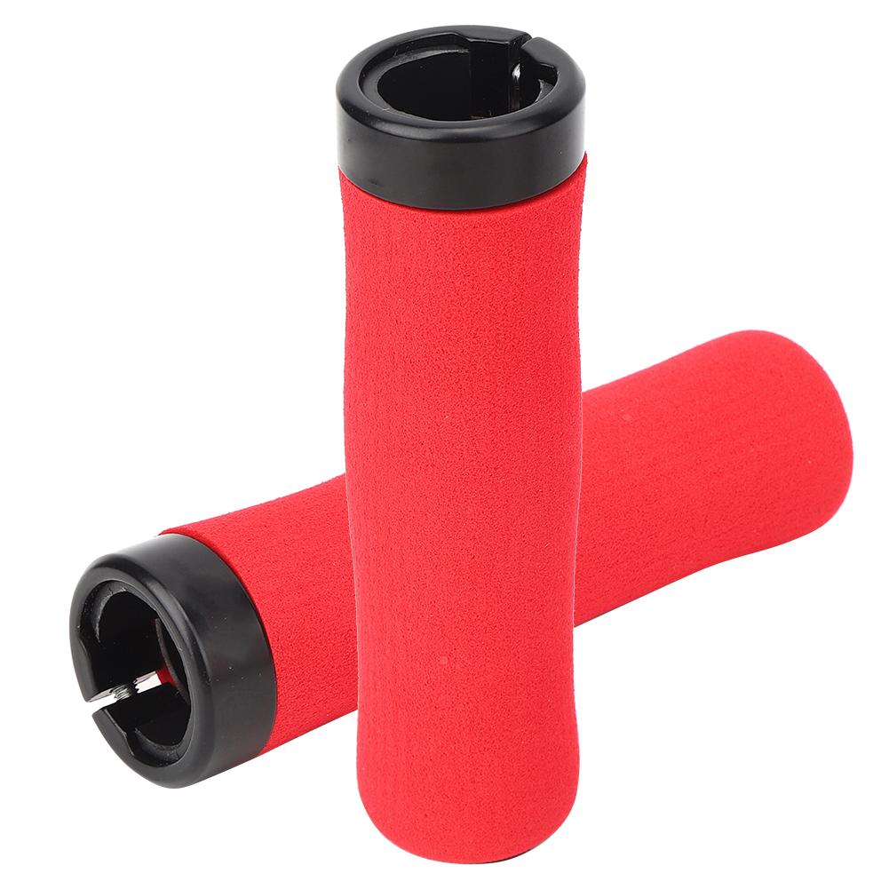 A Pair of High Density Soft Sponge Hard Plastic Mountain Bike Handlebar Cover Bicycle Lock Grips Cycling AccessoryRed