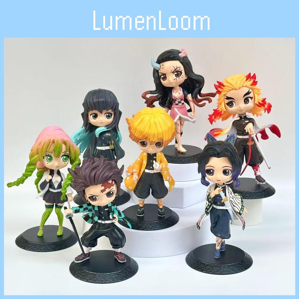 Demon Slayer Pvc Action Figures Featuring Tanjiro Nezuko And Friends For Display And Collection