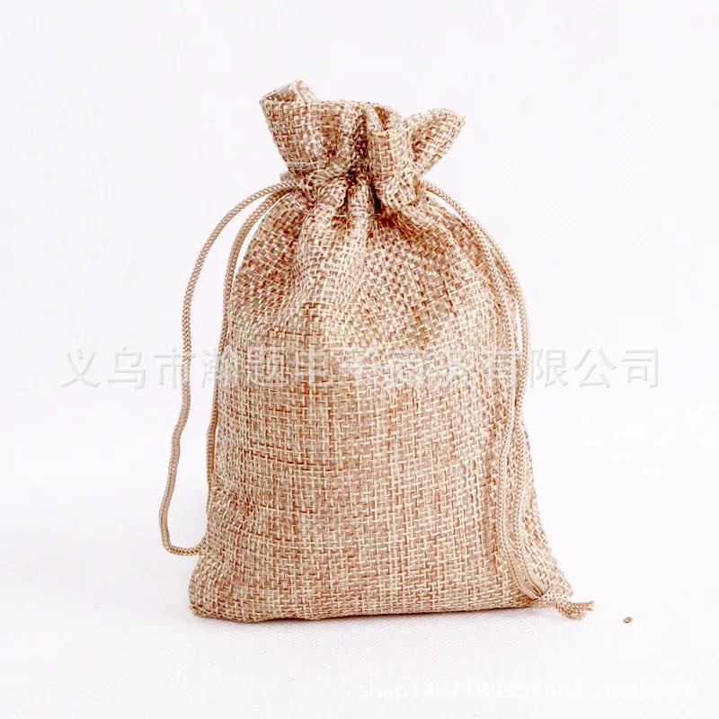 10Pcs/Lot 7x9 9x12 10x14 13x18cm Coffee Beans Storages Bag Plants Gift Pouches Jute Jewelry Sachet Xmas Party Decoration Pocket