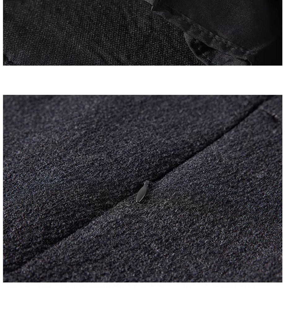 Women's Plus Size Grey Wool Ruffle Trim Half Skirt, Thick A-line Mini Skirt Pants for Spring/Autumn