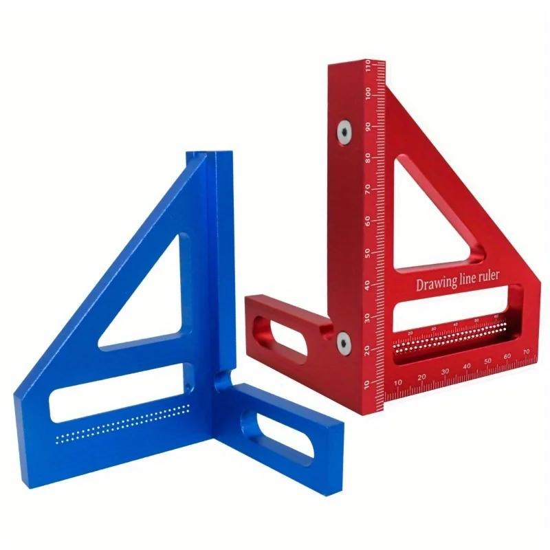 1Set Multi Angle Hole Ruler Multi-function Carpenter Square Woodworking Protractor Aluminum Miter Triangle Ruler Layout Tools
