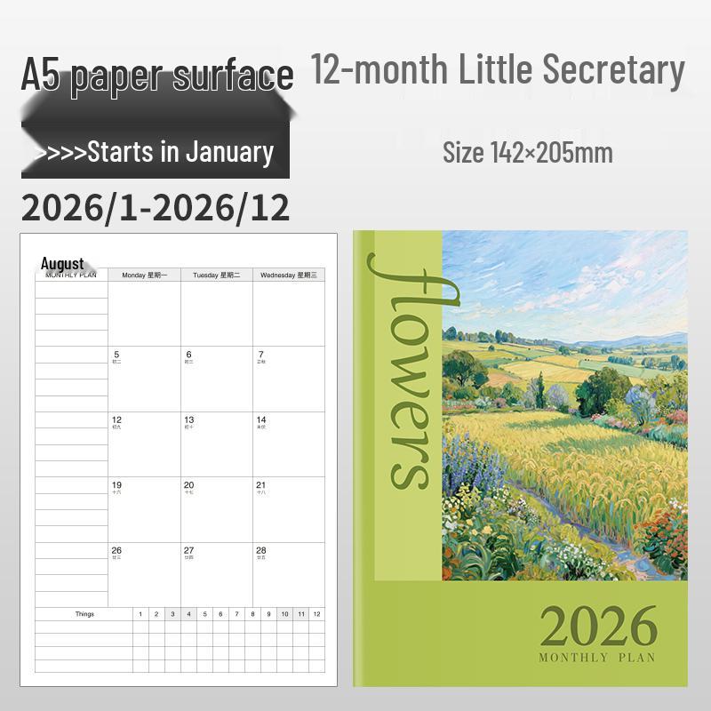 2026 A4 Little Secretary Monthly Planner & Women s Diary