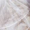 Classical White Wedding Veils with Bride To Be Letter Print Double Layer Bride Veils for Formal Event Wedding Photography