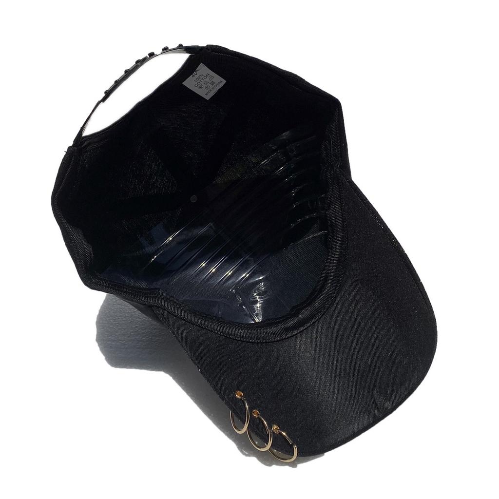 Fashion Ladies Bling Sequin Butterfly Baseball Cap, Rhinestone Trim Metal Ring Decor Adjustable Sun‑Protection Peaked Hat for Daily Party Street