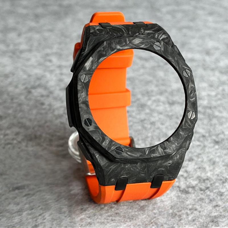 GA2100 GA2110 Modifie Lightweight Carbon Fiber Cace Watch Strap Case For Casio Gshock GA-2100 GA-2110 Fkm Rubber Watchband Bezel