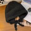 Fair Isle Style Knitted Hat For Women Retro Dual-Use Bag Hat Warm Wool Hat Earmuffs