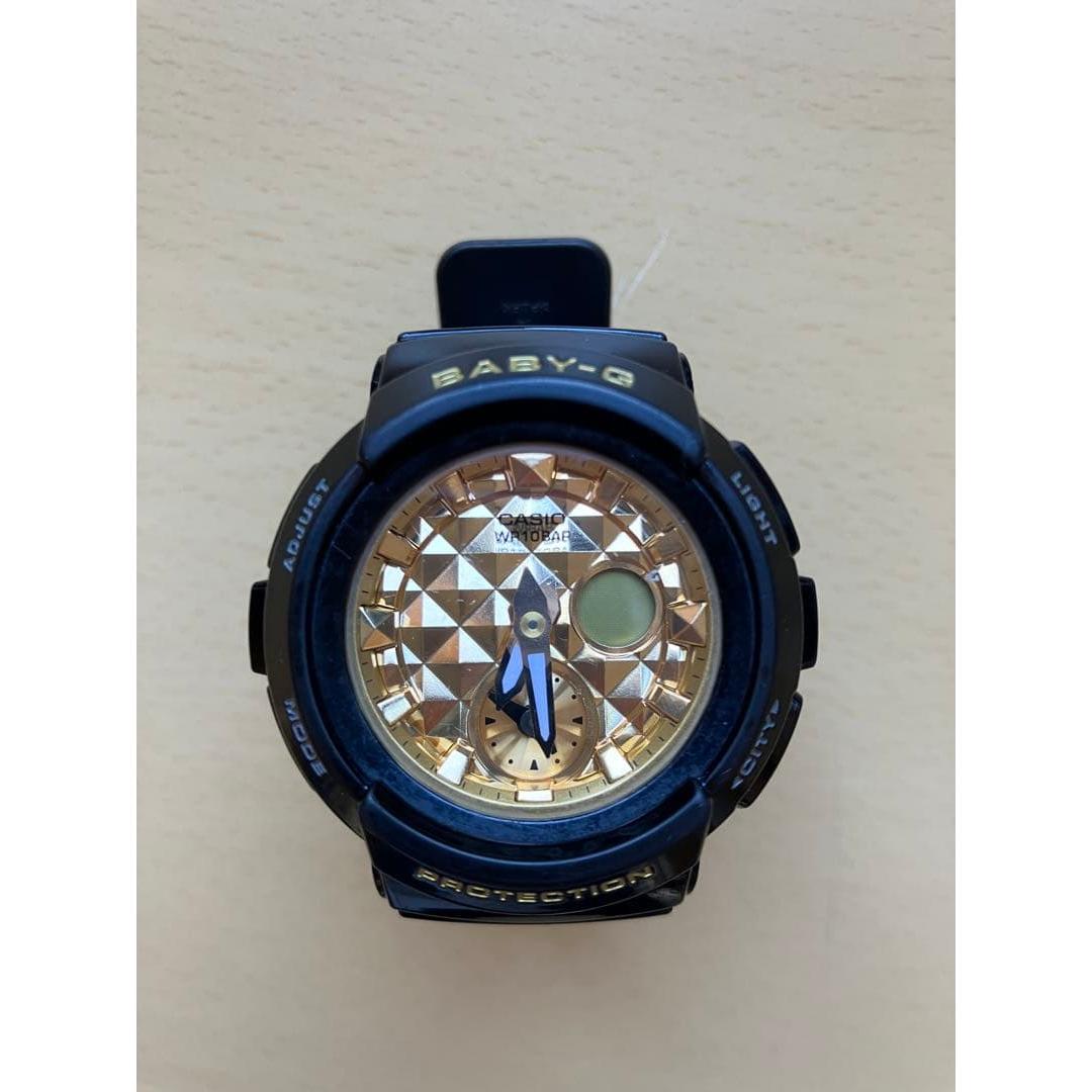 BABY-G Studs Dial Series/BGA-195M Black x Gold