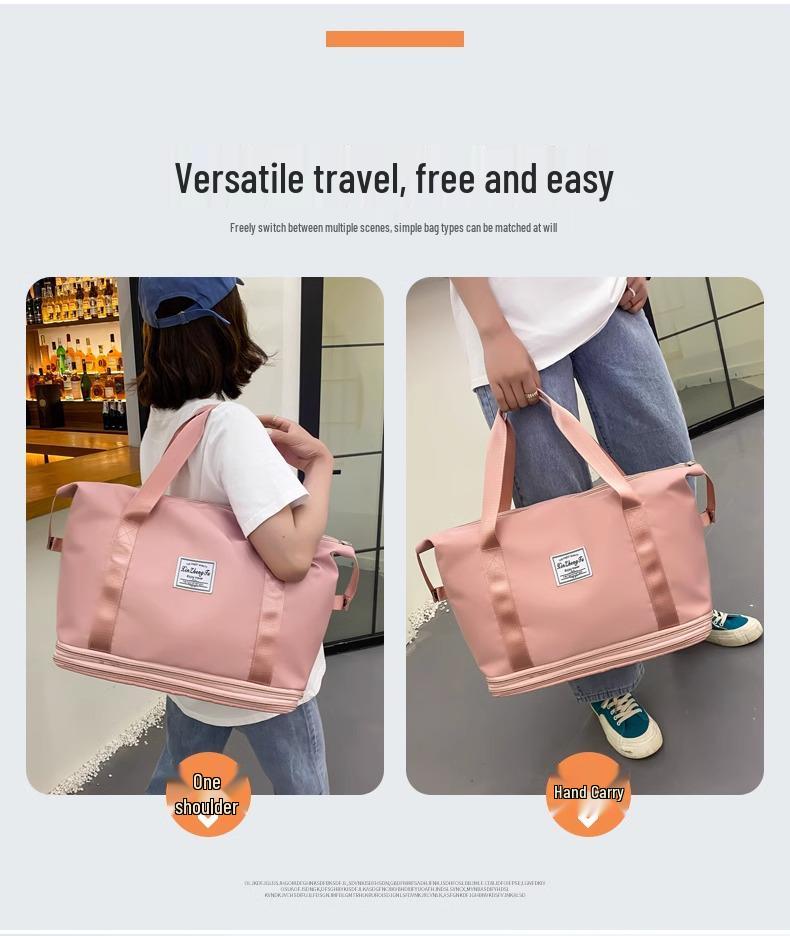 Expandable Water-Resistant Sports Bag with Wet/Dry Separation for Travel & Outdoor Activities