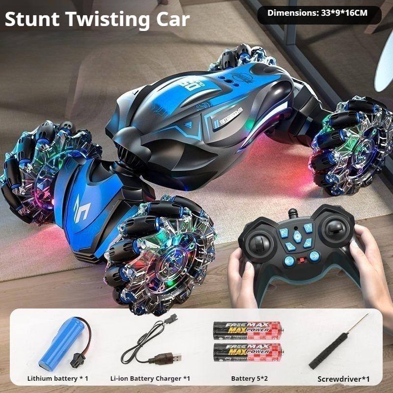 Children's Gesture Induction Twist Car High-speed Drift Remote Control Car Four-wheel Drive Stunts Deformation Light Off-road Vehicle Toys