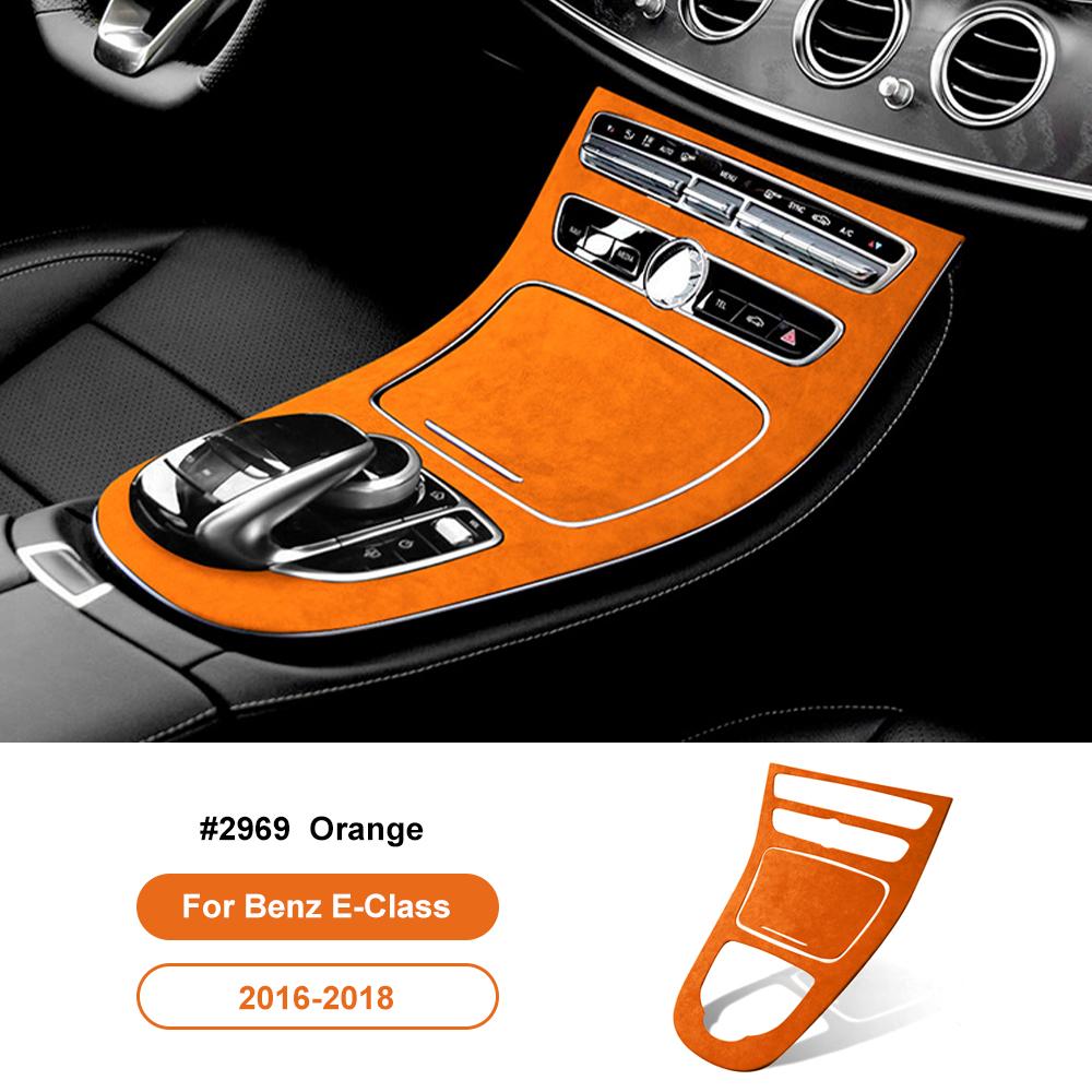 Italy Super Suede Cover For Mercedes Benz E Class W213 2016-2018 Car Center Console Gear Shift Panel Sticker Trim Accessories