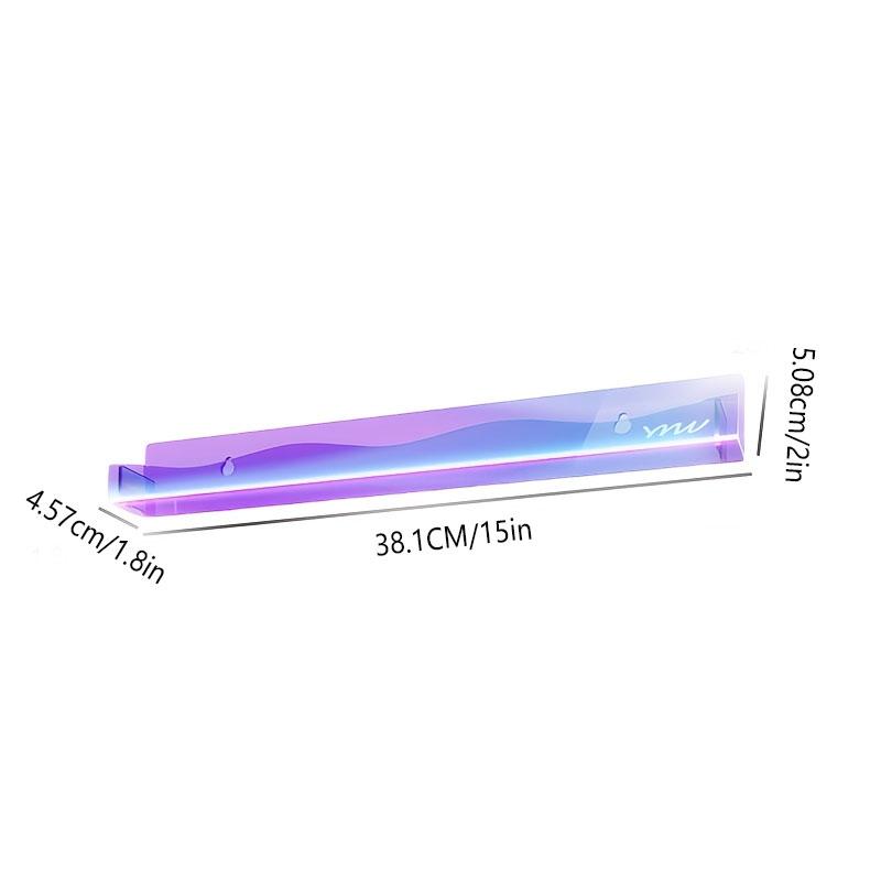 4 Colorful Acrylic Suspension Floating Shelves -  Precise Card Slot - For Perfume, Cosmetics, Books, Handwork Storage