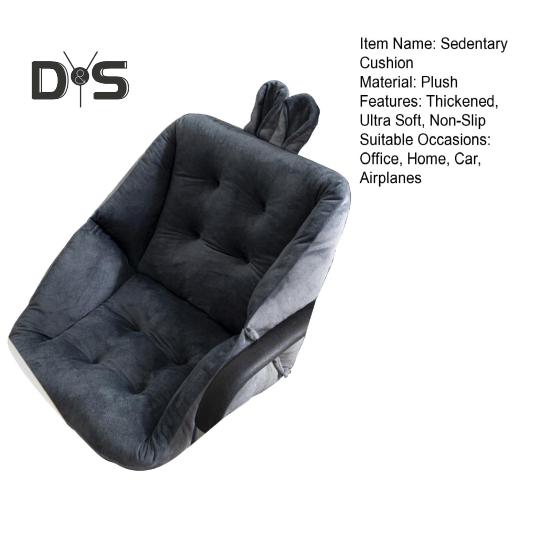 Sedentary Cushion for Office And Home Thickened Ultra Soft Bunny Ear Decor with Back Support Stress-Reducing Non-Slip Rocking Chair Cushion Car