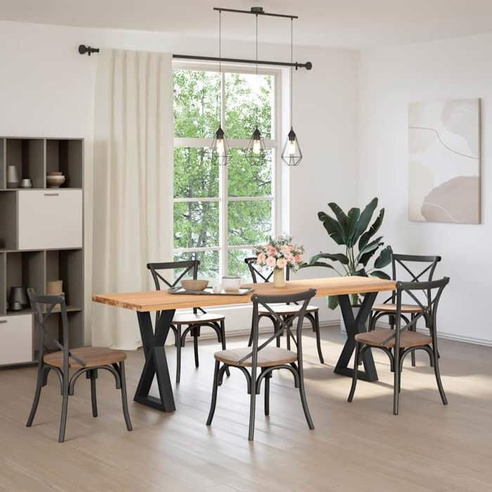 VidaXL Dining Table Legs 2 Pieces Black 60 X (72-73,3) Cm Steel 4012720