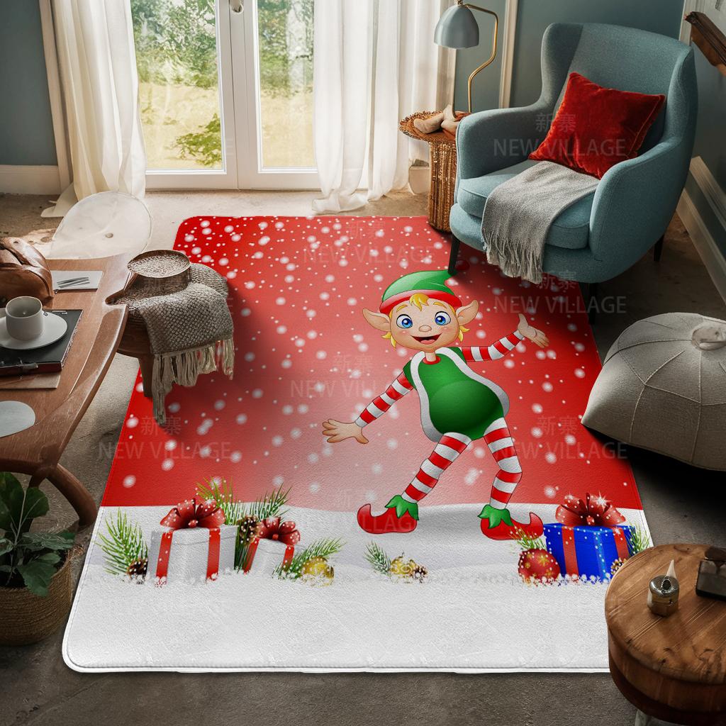 House Entrance Carpet Home Door Mat Living Room Bath Foot Bathroom Non-slip Water Absorption Rugs Bath Merry Christmas Winter