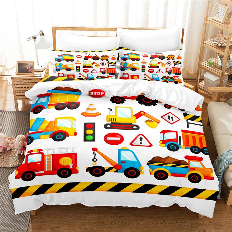 Cartoon Car Bedding Set Cute Cartoon Duvet Cover Set 3d Bedding Fashion Design Bed Set Children Queen Duvet Cover Bedding Sets