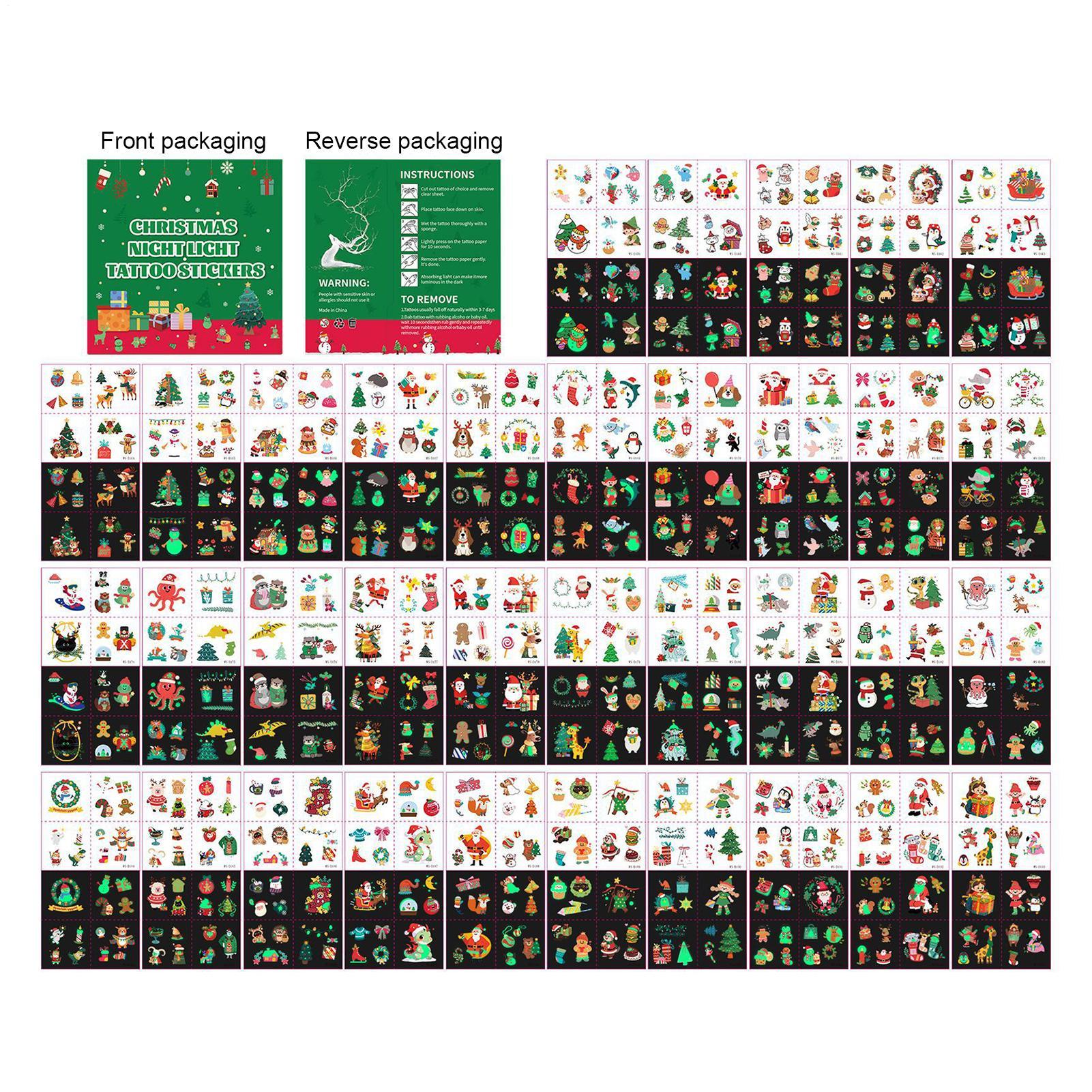 35 шт. Рождественские наклейки на тело Водонепроницаемые Милые Потостойкие Наклейки Санта Клаус Рождественские Светящиеся в темноте Наклейки Для Мальчиков Девочек CN