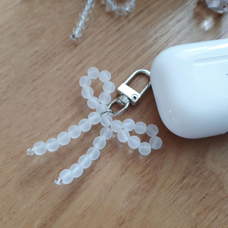 Transparent Ribbon Acrylic Cell Phone AirPod Earphone Keychain
