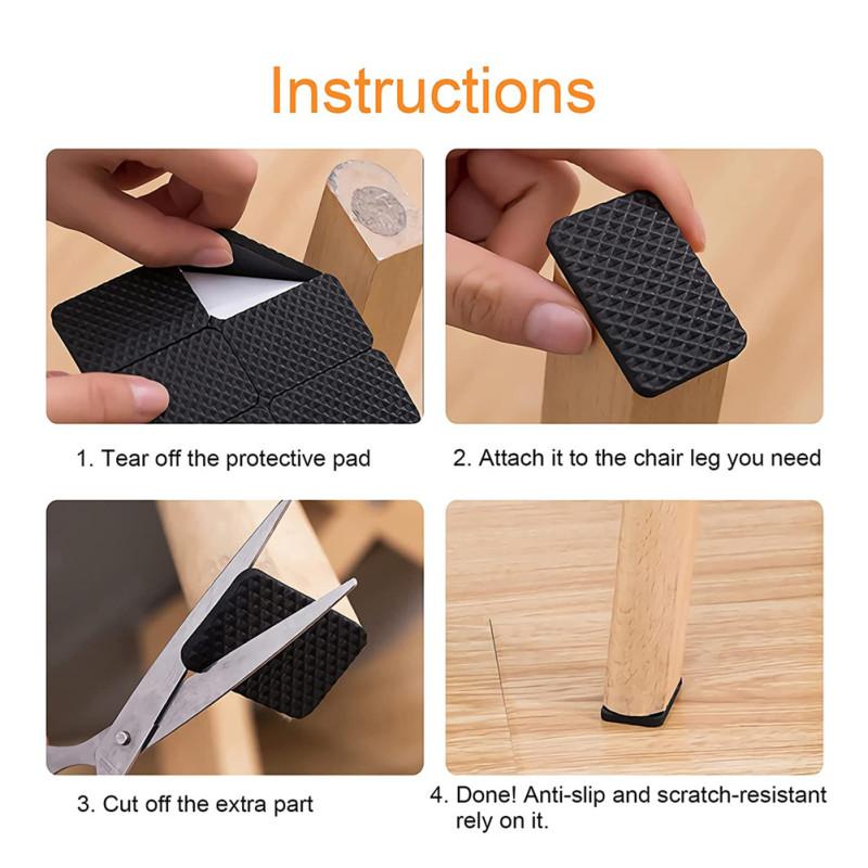 12/30 / 48PCS Pogrubienie Antypoślizgowa odporność na ścieranie Samoprzylepna ochrona mebli Noga Feet Felt