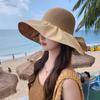 Hat Female Travel Color Glue Bucket Hat Mesh Bow Sun Hat New Sun Hat Tide