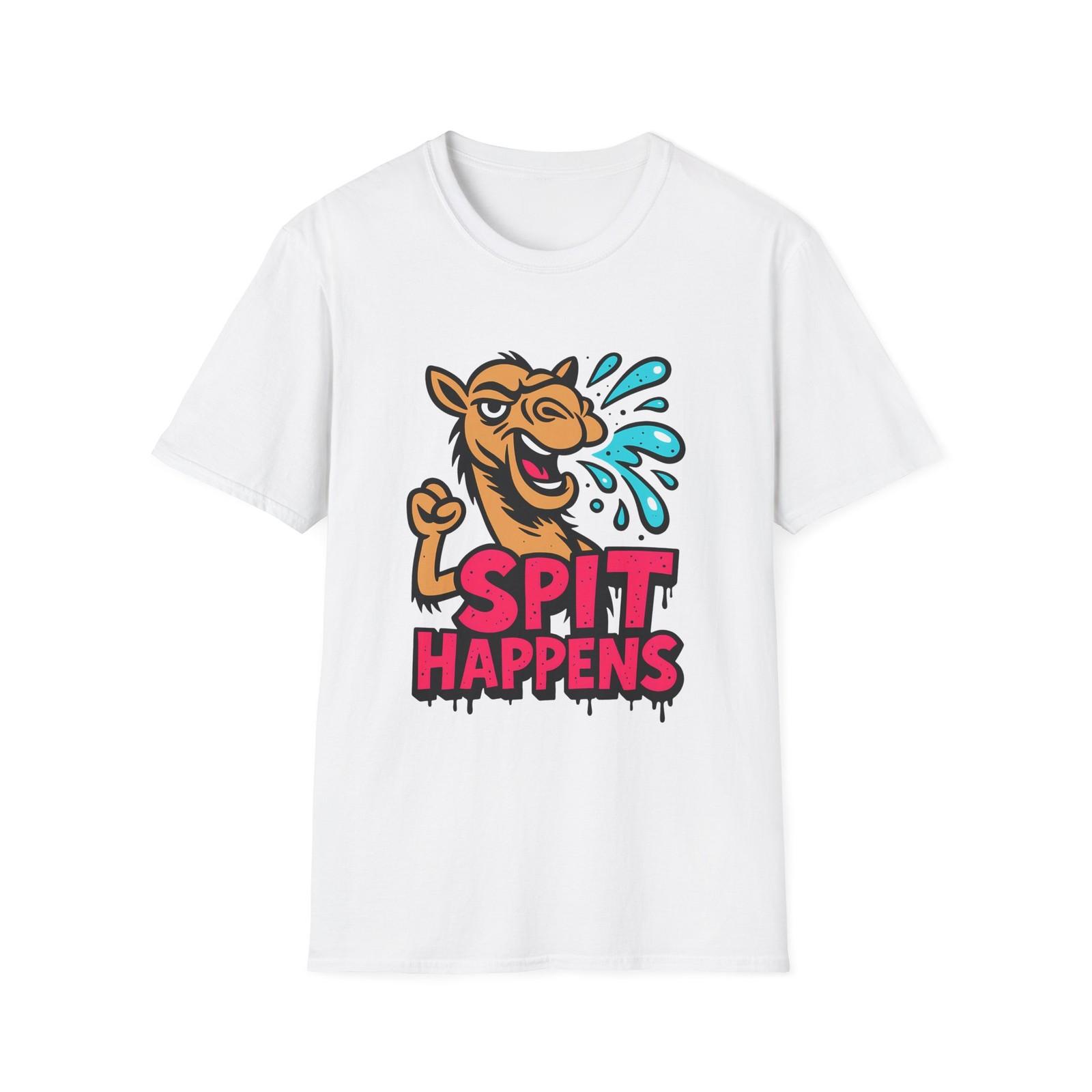 Unisex Softstyle T-Shirt Pop Art Camel Spitting Funny Surreal Animal Design S