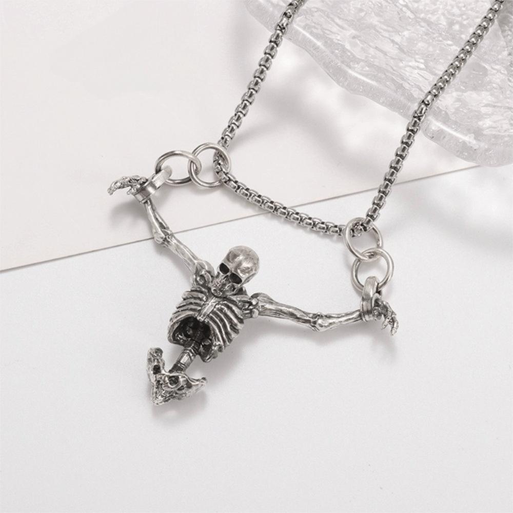 Hip Hop Skull Head Pendent Gothic Clavicle Chain Creative Men Necklace Men