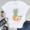 Summer New Shortsleeved Tshirt with Swan and Butterfly Print Patterns Roundneck Top Made of Modal Fabric Women Clothing