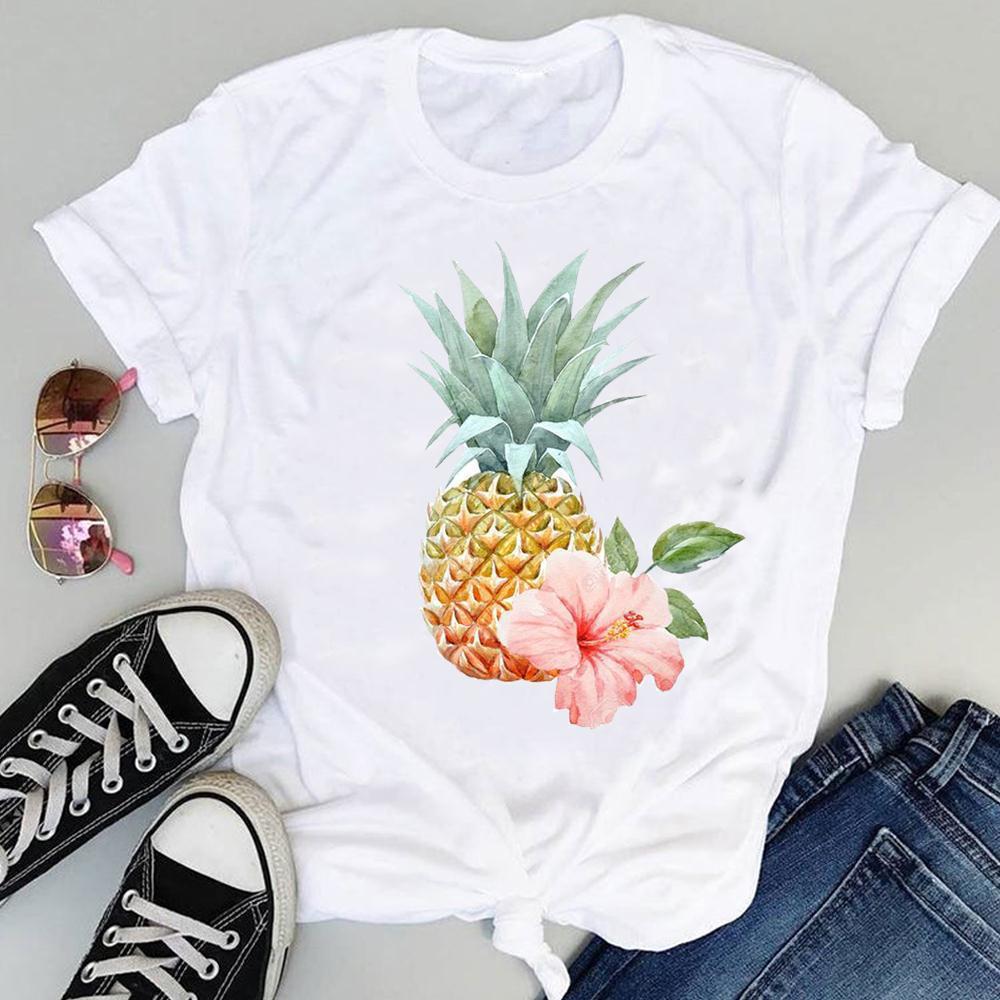 Summer New Shortsleeved Tshirt with Swan and Butterfly Print Patterns Roundneck Top Made of Modal Fabric Women Clothing