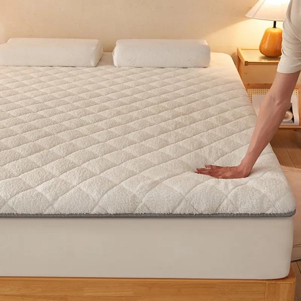 WTEMPO Pluszowy Miękki Materac Wełna Jagnięca Polar Domowy Pojedynczy/podwójny Materac do Łóżka Pogrubiony Zimowy Materac Kołdry do Domu Szkolnego