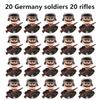 20Pcs/Set WW2 Military Soldier Array Soviet US UK France Japan Canada Italy China Building Blocks Action Figure Bricks Kids Toy