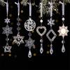 Christmas Acrylic Snowflake Icicles Drop Crystal Hanging Pendant Ornaments for Xmas Tree Holiday Party Decorations Winter Decor