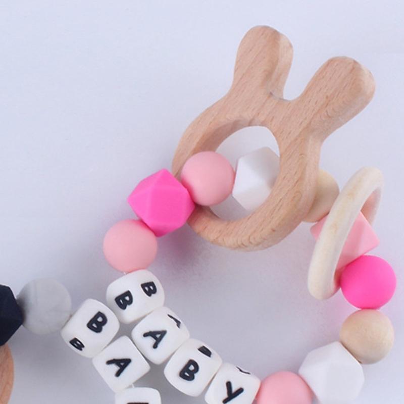 Braccialetto in Legno per Bambini Giocattoli da Mano Sviluppo Udito Riconoscimento Sensoriale Doccia Regalo di Compleanno