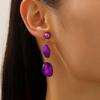Colorful Irregular Resin Drop Earrings Three Tier Geometric Dangle Earrings for Women